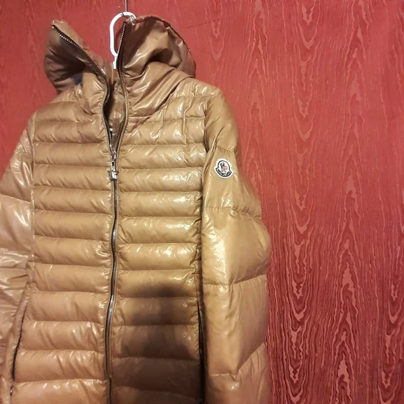 MONCLER PUFFER COAT LONG SLEEVE GOLDISH WOMEN'S SIZE 2 - Picture 9 of 14